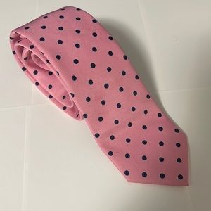 Express Pink Tie with Blue Polkadots